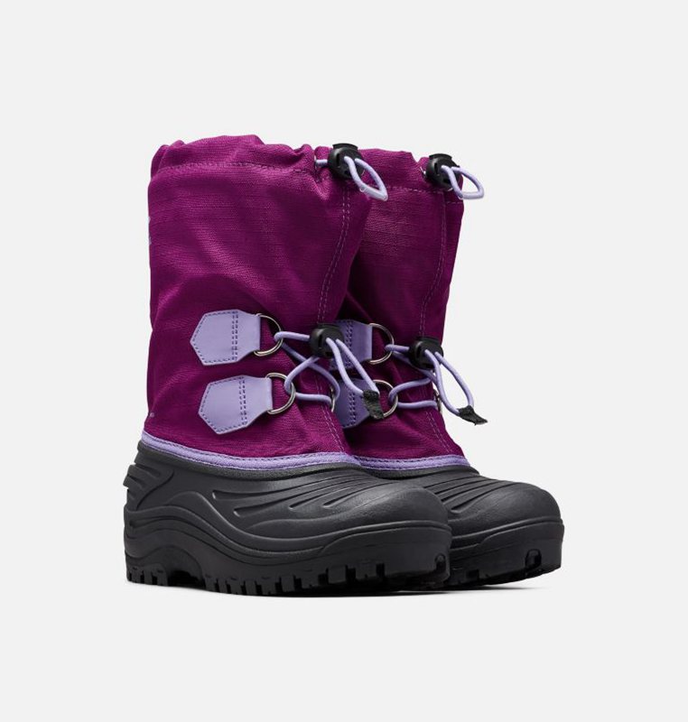 Kids Snow Boots Purple/Black - Sorel Childrens Super Trooper™ - 301-NYHVTE